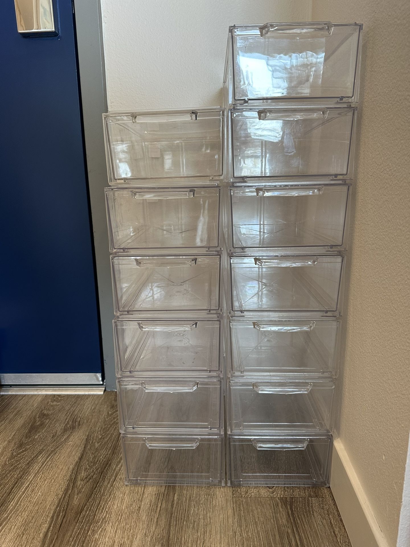 The Container Store Clearline Stackable Small Shoe Drawers - 13”x7”x4” (13 Total)