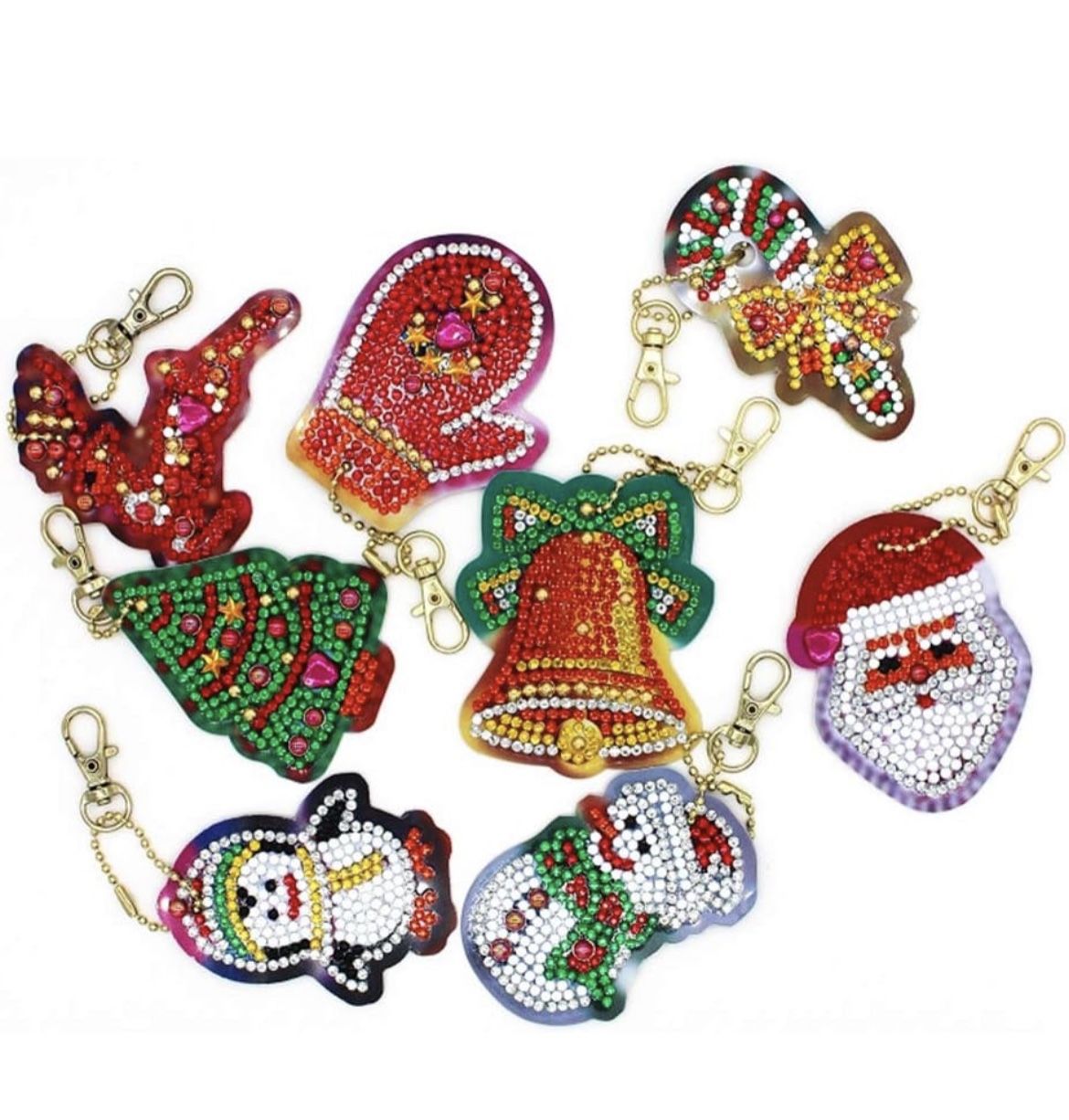 Christmas DIY Rhinestone keychain