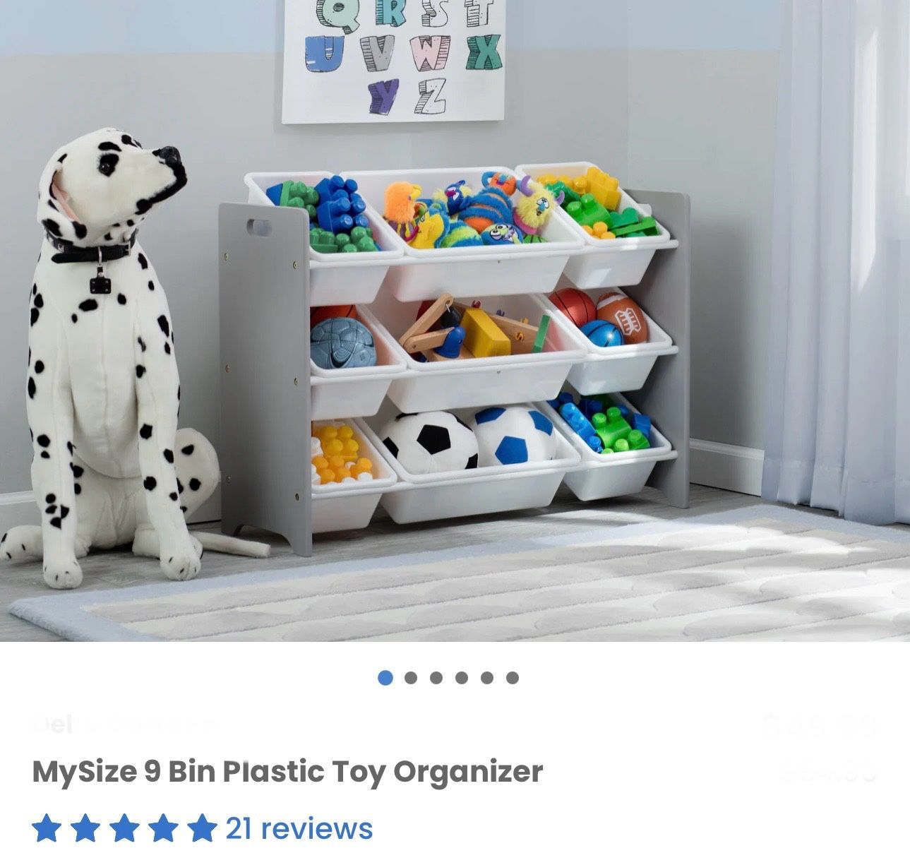 New Kids Toy Organizer With Plastic Bins