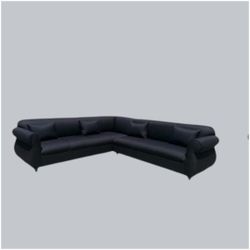 BRAND NEW 9x9ft SECTIONAL COUCHES sofas, BLACK microfiber. CUSTOM made available