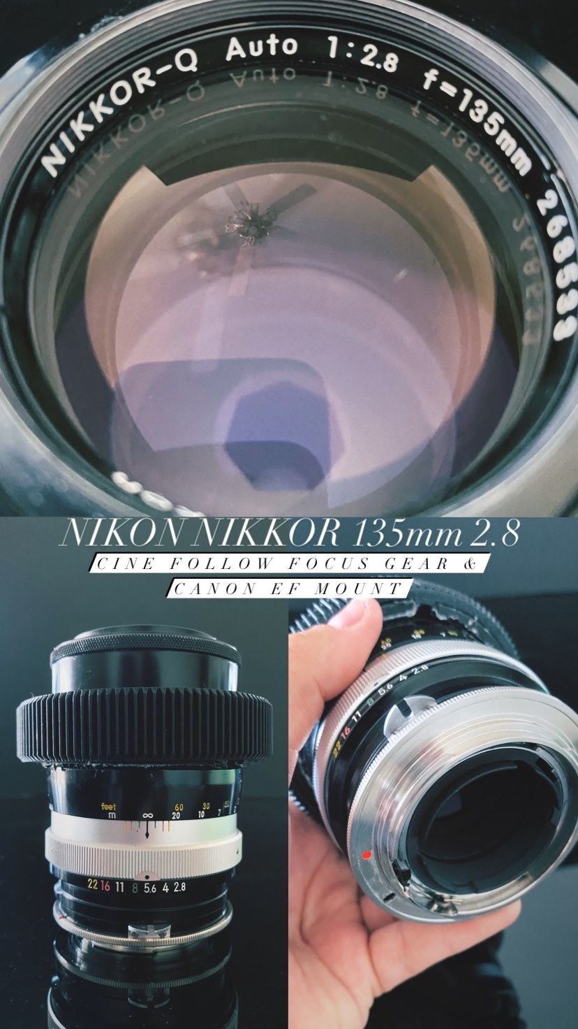 Nikon Nikkor AI vintage cine modded cinema lens 135mm w