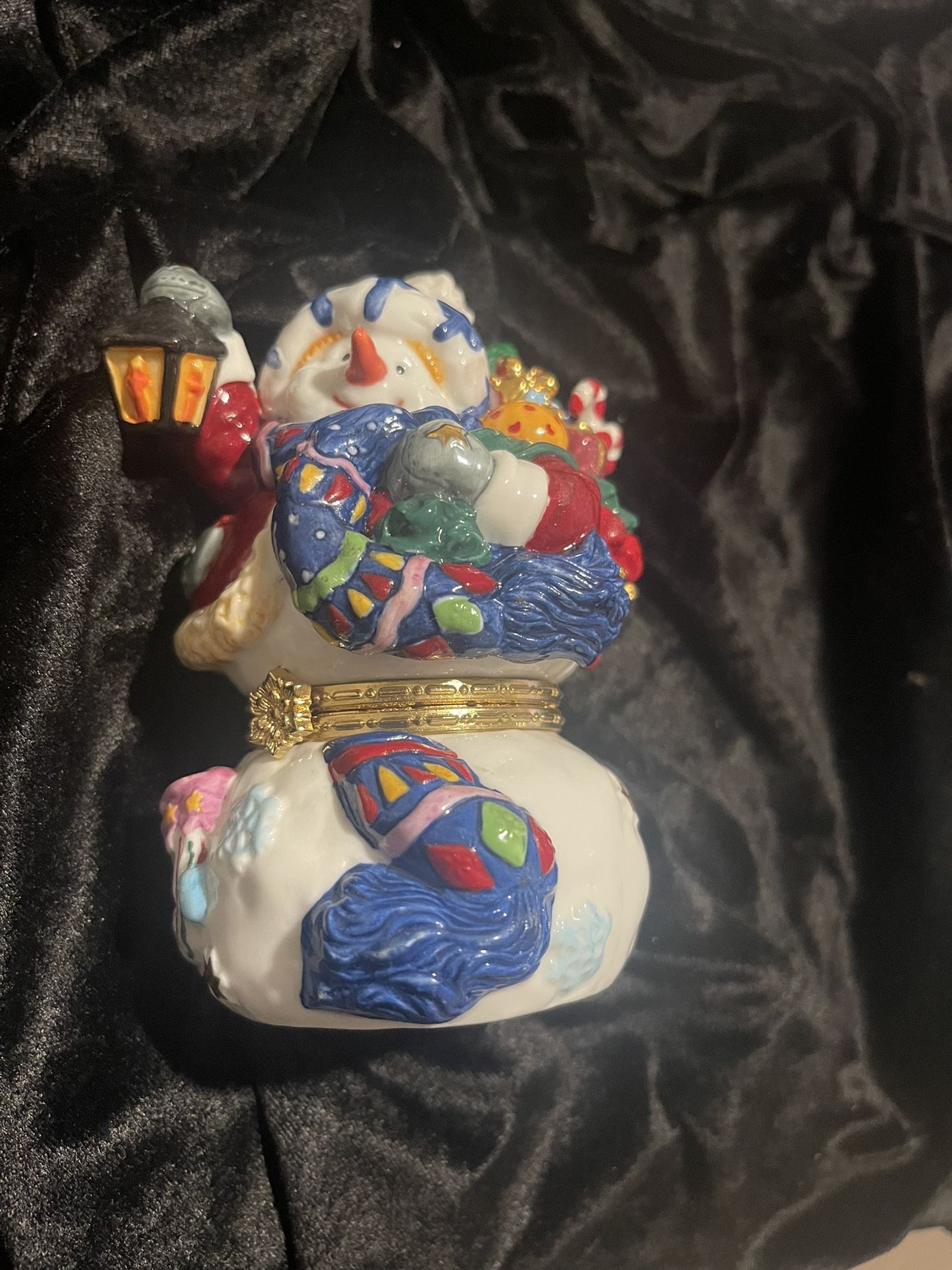 NWOT Snowman Trinket Box 6” High. No Box