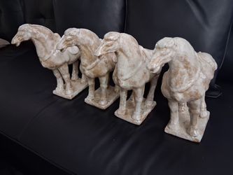 4 Terracotta Horses $80 Dlls. 