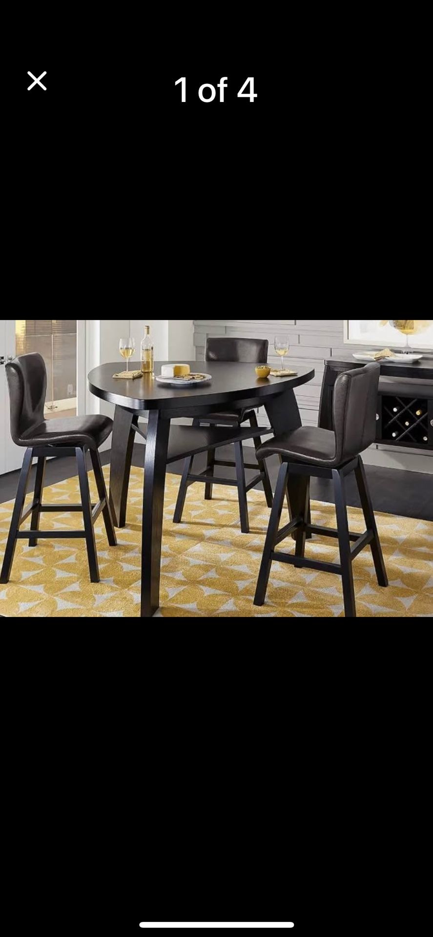 Bar Height Dining Room Table w/Stools &Bench
