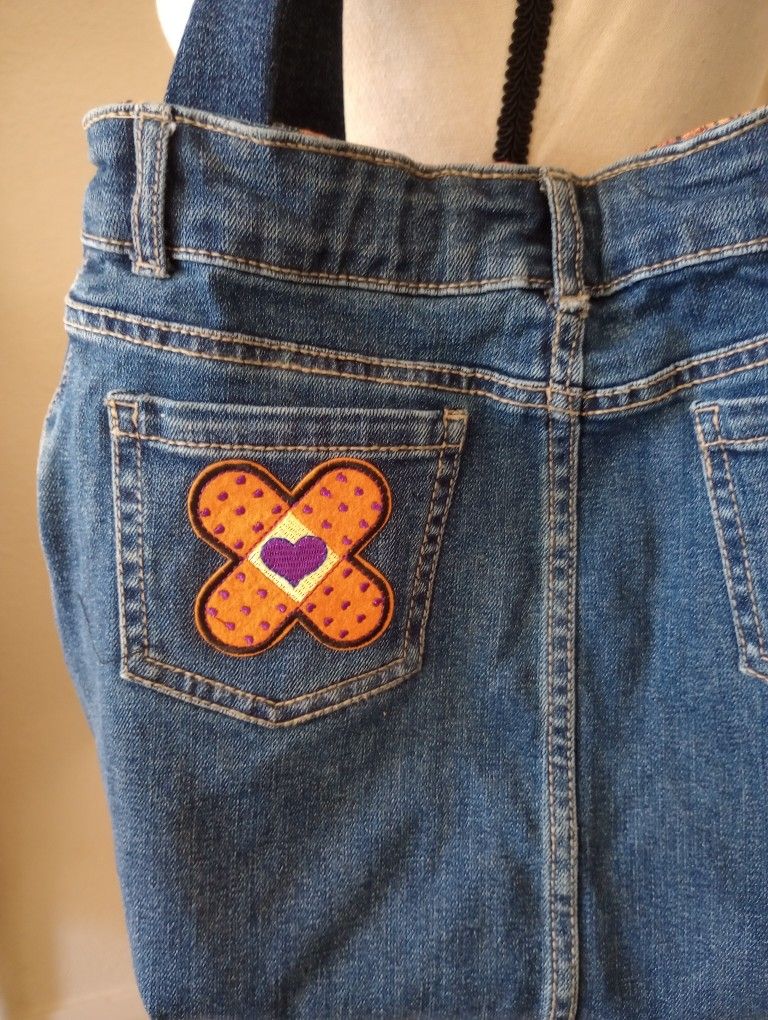 Denim Tote Bag with Patch Detail