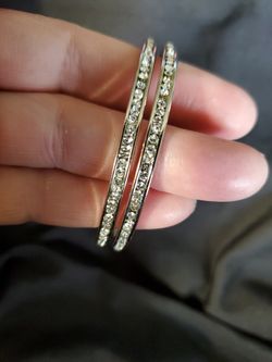 Rhinestone hoop earrings