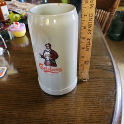 Vintage CARLSBERG BEER DENMARK STEIN MUG 8in