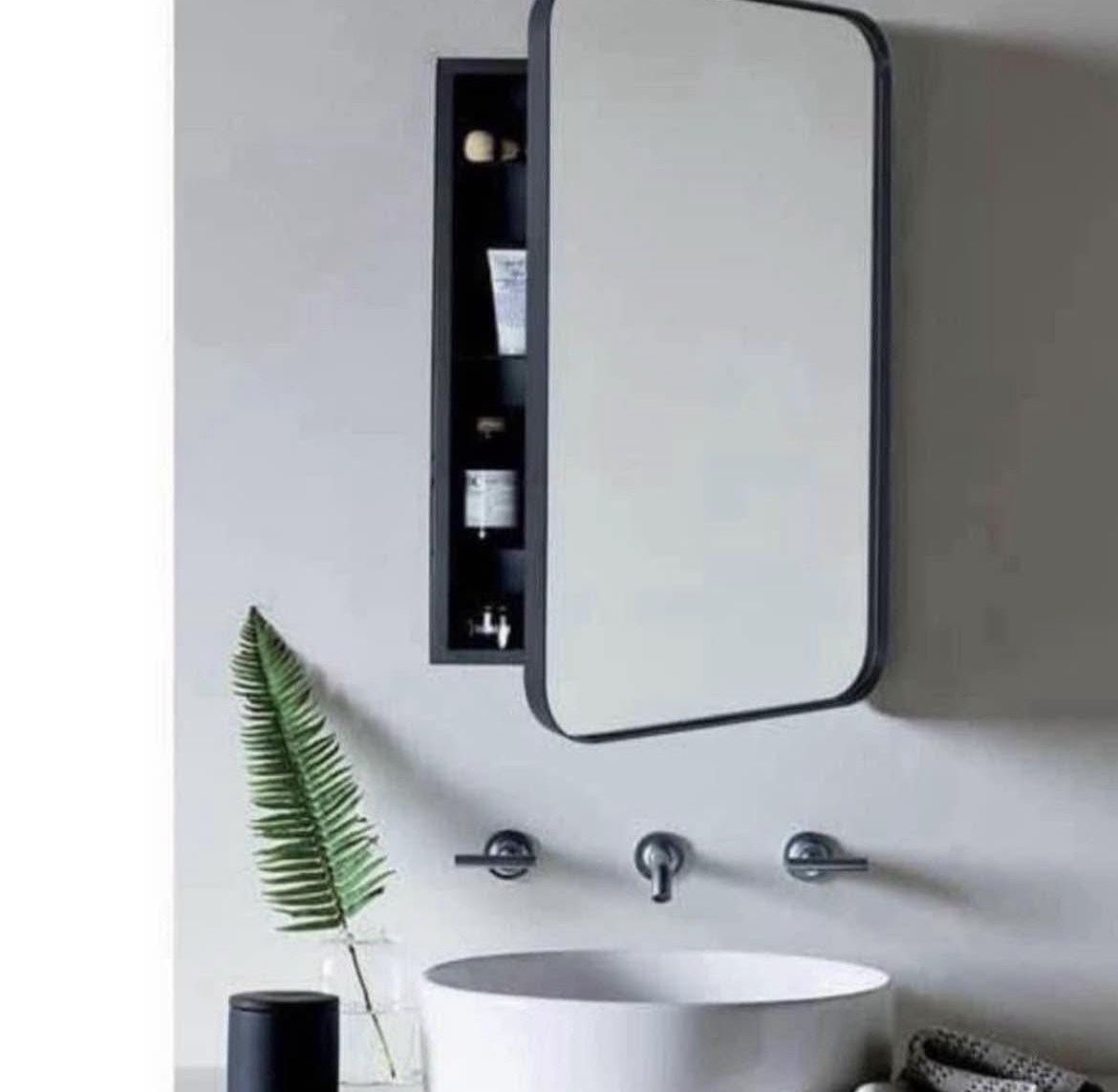 TEHOME WH Recessed Framed Medicine Cabinet with Mirror and Adjustable Shelves 21