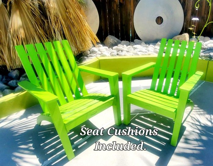 2 Wood Adorndack Chairs. Palm Springs 