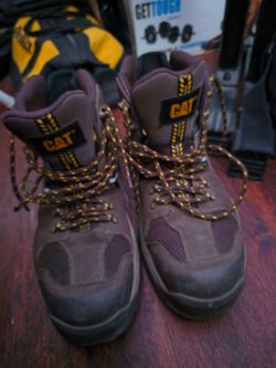 CAT steel toe boots size 9 mens