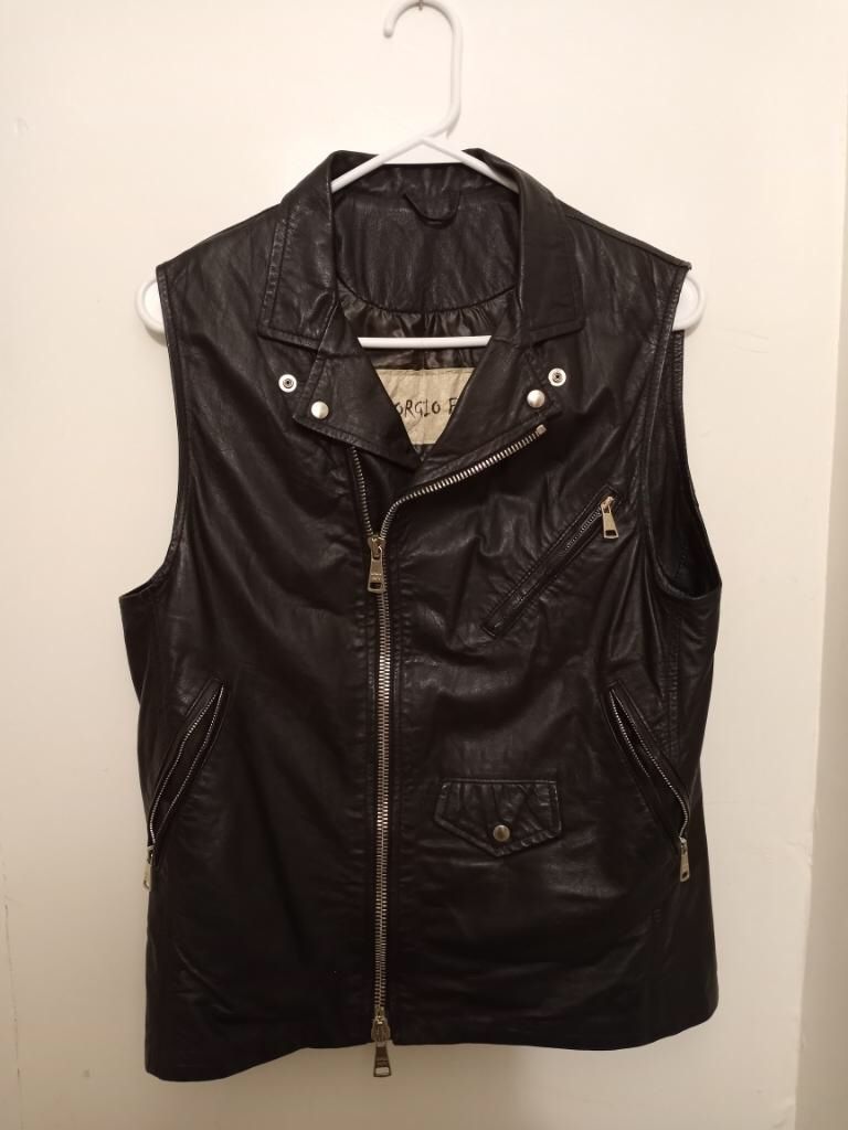 Sexy Leather Biker Vest (Size 36 USA)