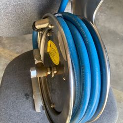 T&S Brass B-7112 Heavy Duty Hose Reel with Spray Nozzle – Stainless / Commercial Grade