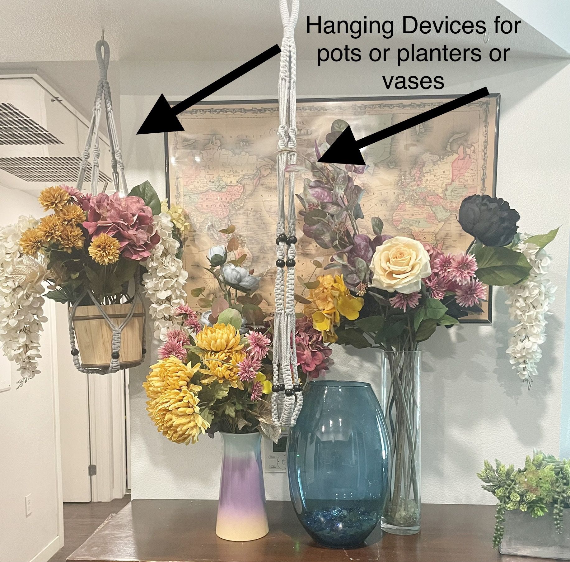 Flower arrangements/hanging flower arrangements