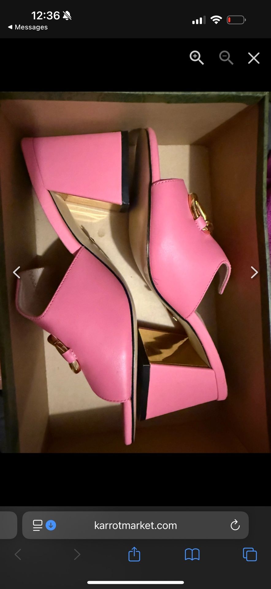 Gucci pink horsebit heels