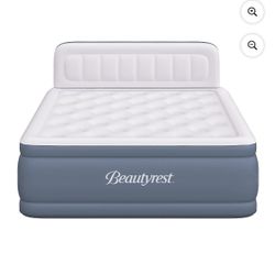 Beautyrest Headboard Luxarest 24" Queen Size Raised Air Mattress with Built-in Pump