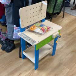 Wooden Toy Workbench With Accessories 