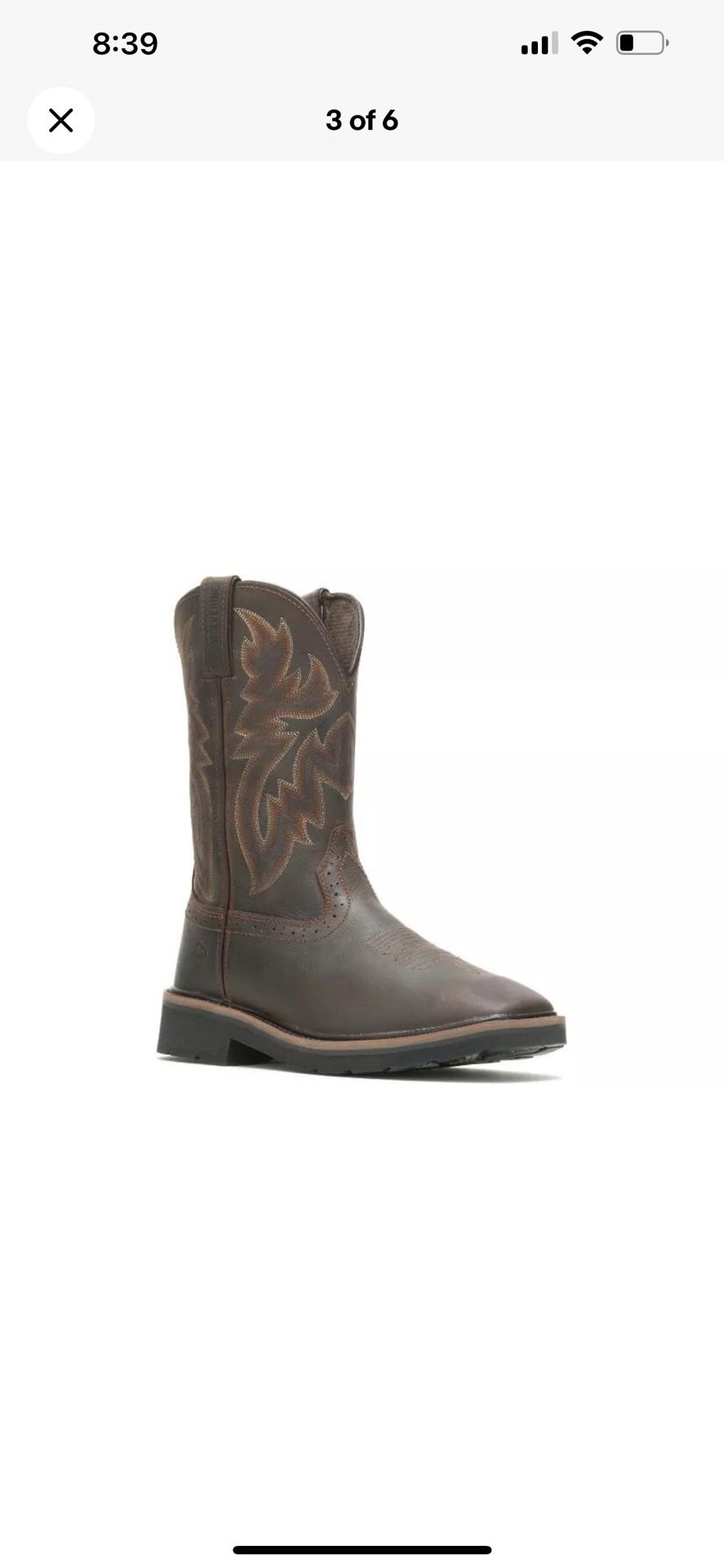 WOLVERINE Men's Rancher 10" Square Toe Soft Toe Wellington Work Boot Size 10M
