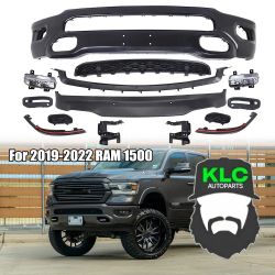 For 2021-2024 RAM 1500 Front Bumper Cover Kit Assembly Black & Chrome