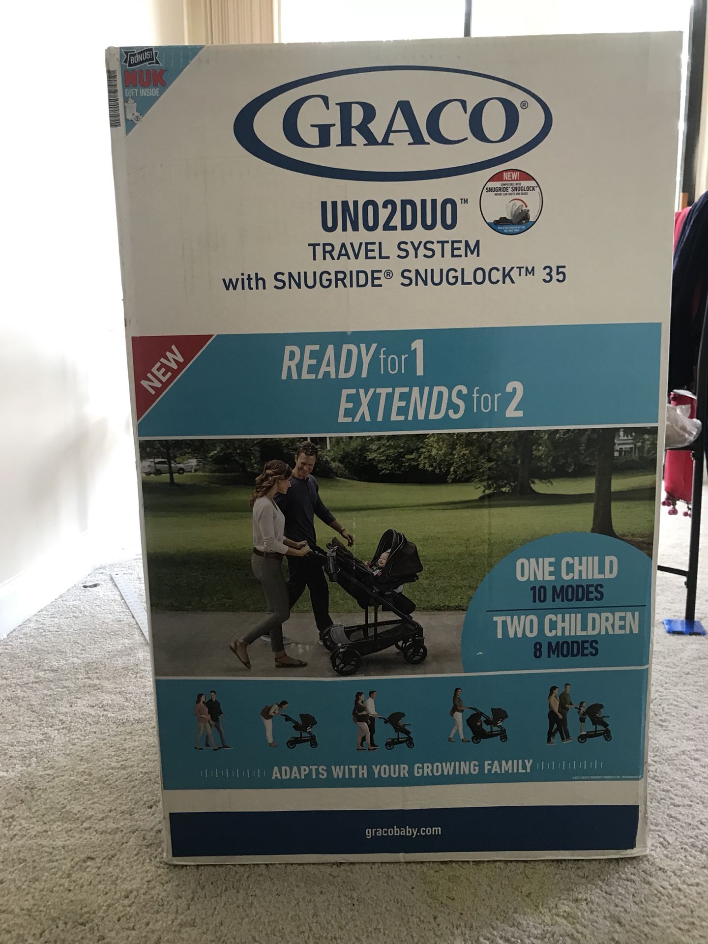 Graco Uno2duo double stroller travel system
