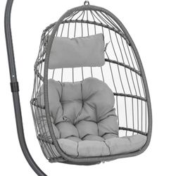 Brand New Grey Rattan Wicker Hanging Chair