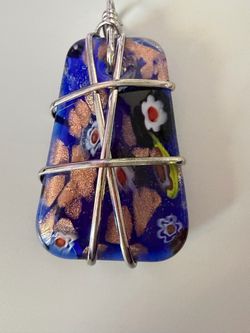 Mille fiori murano art glass pendant