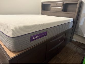 Purple Premiere 3 Queen Mattress and Platform Storage Bed