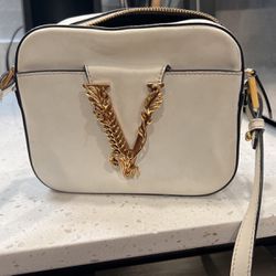Versace White Leather Crossbody Bag