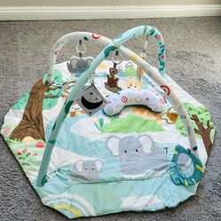 Jyusmile 8-in-1 Baby Gym Play Mat-Tummy Time & Activity Mat
