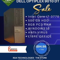 Dell OptiPlex 9010 DT - Intel Core i7-3770, 500 GB HDD, 8 GB PC3 RAM, Win10, 6 Months Warranty

