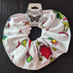 White Grinch Christmas Scrunchie