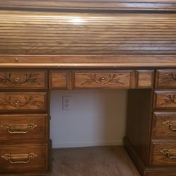 Roll top Wood Desk
