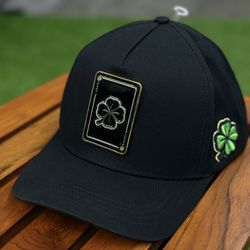 MzHatss Clover Luck Snapback Black | Gold Plate Logo | OSFM Adjustable