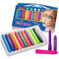 Face Paint Crayons, Face Painting Kits, 12 Cols, Body Paint, Kids Face Painting, Washable Face Paint, Kids Makeup, Non Toxic Body Painting, Ideal for
