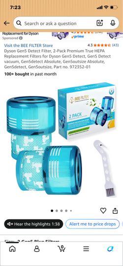 Bee Filter 2-Pack HEPA Filters for Dyson Gen5