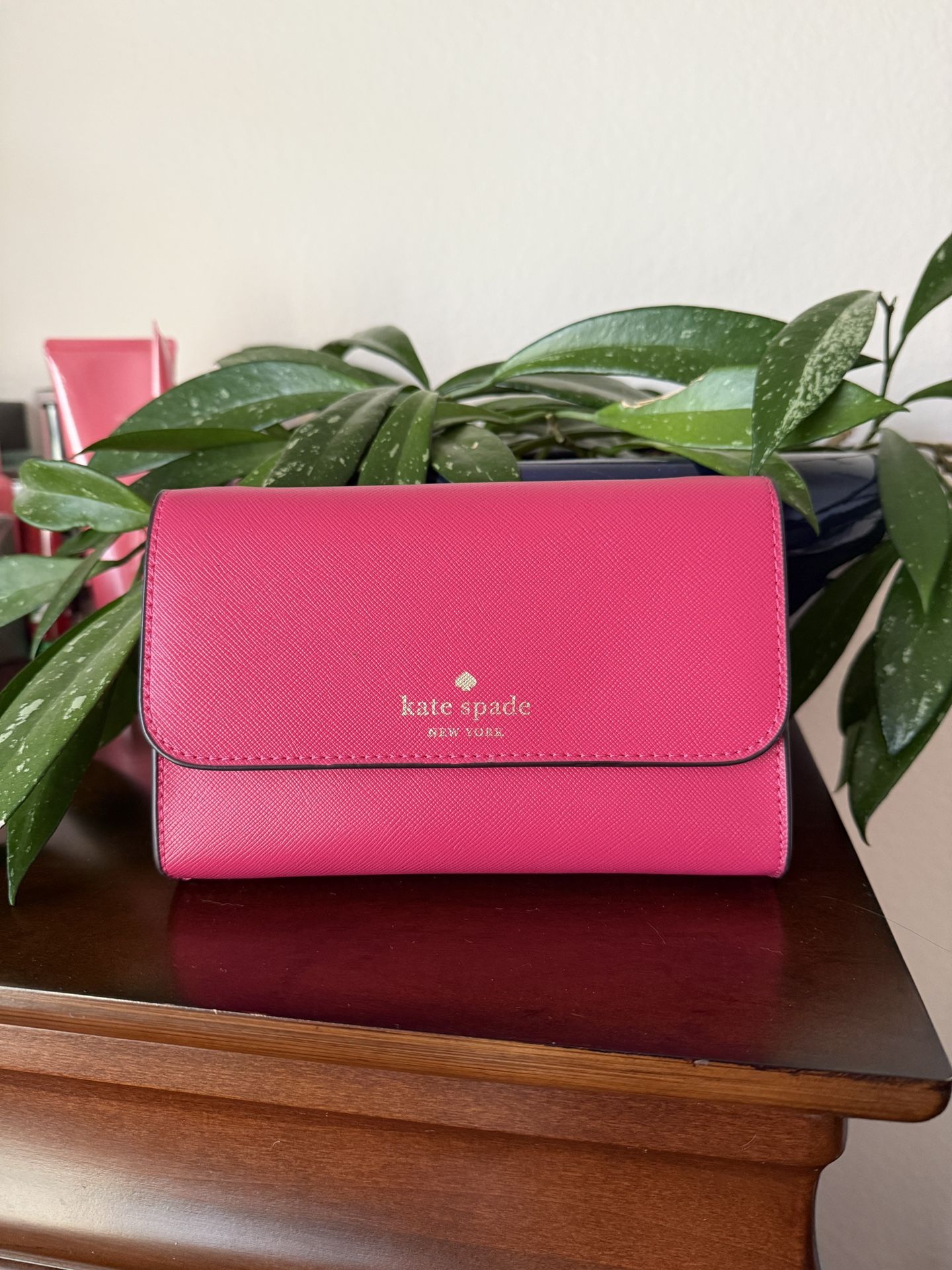 HOT Kate Spade Brynn Small Flap Crossbody Bag Clutch, Pink