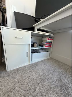 White L-Shaped Corner Desk with Storage