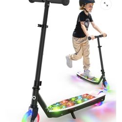 Gyroor KS2 Kids Electric Scooter 5 MPH Safe Speed Foot Sensor Start LED Lights - Black