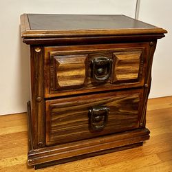 Pair of Vintage Wooden 2-Drawer Nightstands