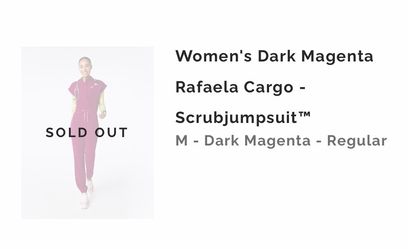 Women’s Dark Magenta Rafaela Cargo Scrubjumpsuit