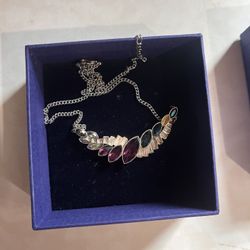 Swarovski Cosmic silver-tone necklace with multicolor gemstones