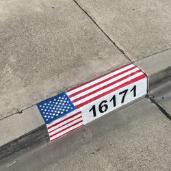 American flag curb address