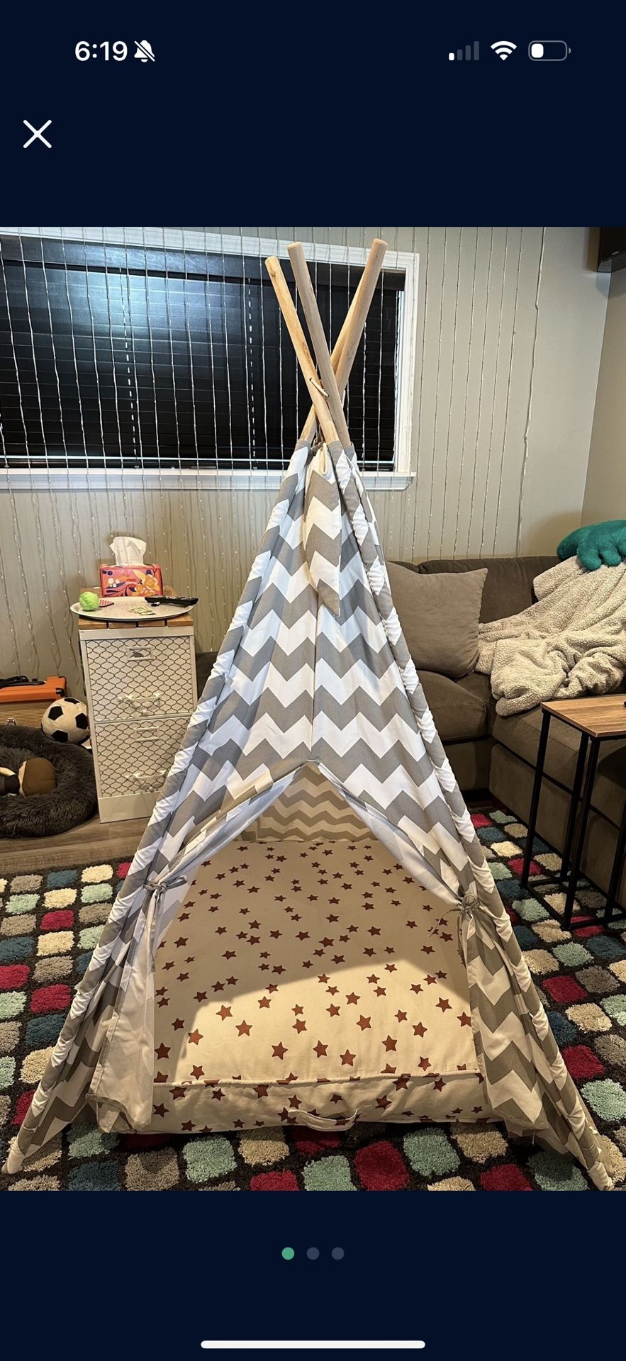 Kids Play Teepee With Mattress And Removable Cover
