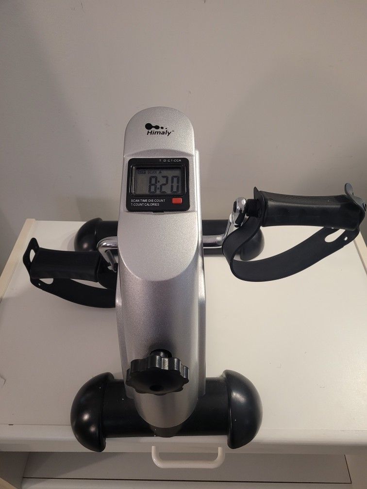 Exercise Bike Himaly, Portable Under Desk Pedal Exerciser for Arms and Legs, with LCD Display