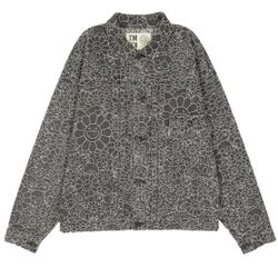 Takashi Murakami Flowers and Skulls Jacquard Denim Jacket 1st Type Gray