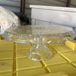 Pedestal Glass Cake Plate $15 Ea