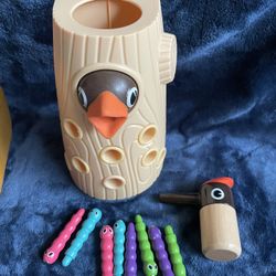 Magnetic Bird Worm Catching Game