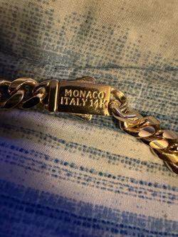 REAL Monaco Italy 14k gold PLATED 10mm Cuban Link
