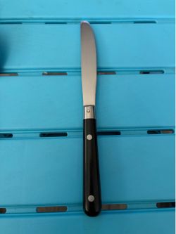 Carnival Stainless Flatware Black Handle Korea VTG 8" Dinner Knife