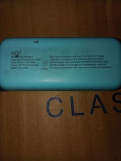 Onn light blue portable battery