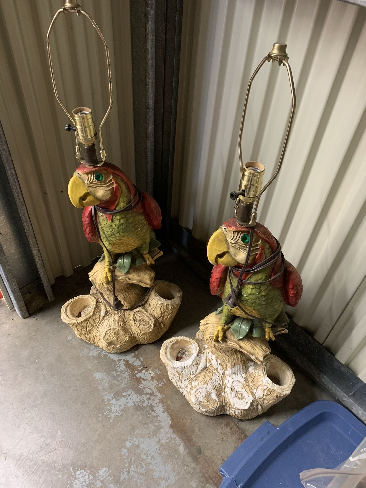 Antique Parrot Lamps